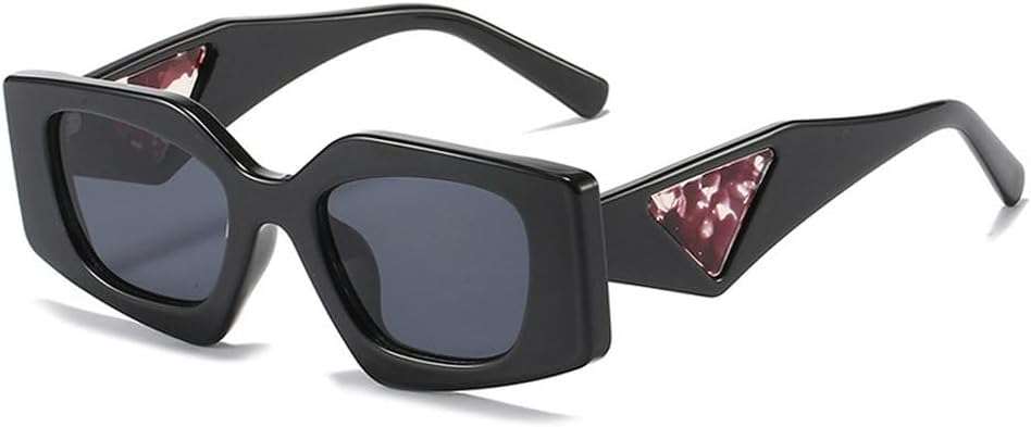 

Уникальные многоугольные солнцезащитные очки для женщин, винтажные солнцезащитные очки для мужчин, модные панк-очки, широкие дужки, защита от УФ-излучения UV400, модные солнцезащитные очки TKKTLLT, C1black-black