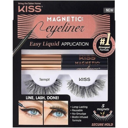 

Набор подводки для глаз и ресниц Magnetic Lash Collection, 1 пара накладных ресниц и магнитная подводка для глаз Tempt, Kiss