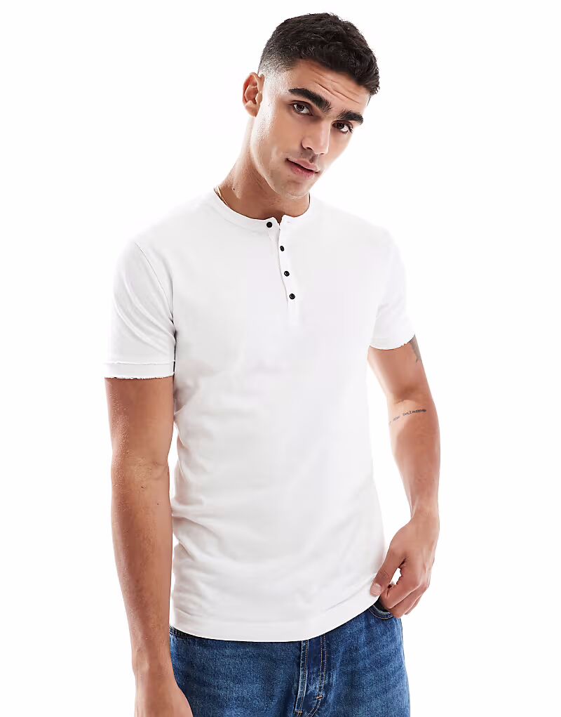 

Футболка Superdry Slub с коротким рукавом в стиле дедушки в оптическом цвете