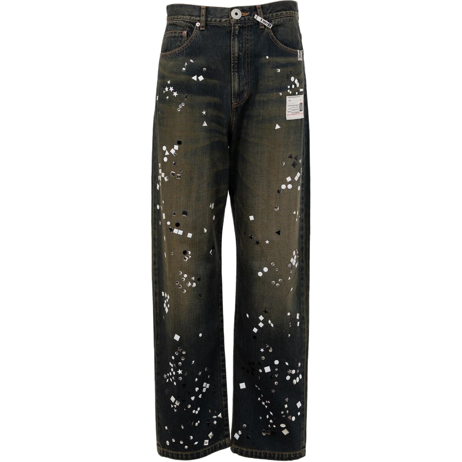 

Джинсы FW25 с декоративными элементами для мужчин Maison Mihara Yasuhiro, синий