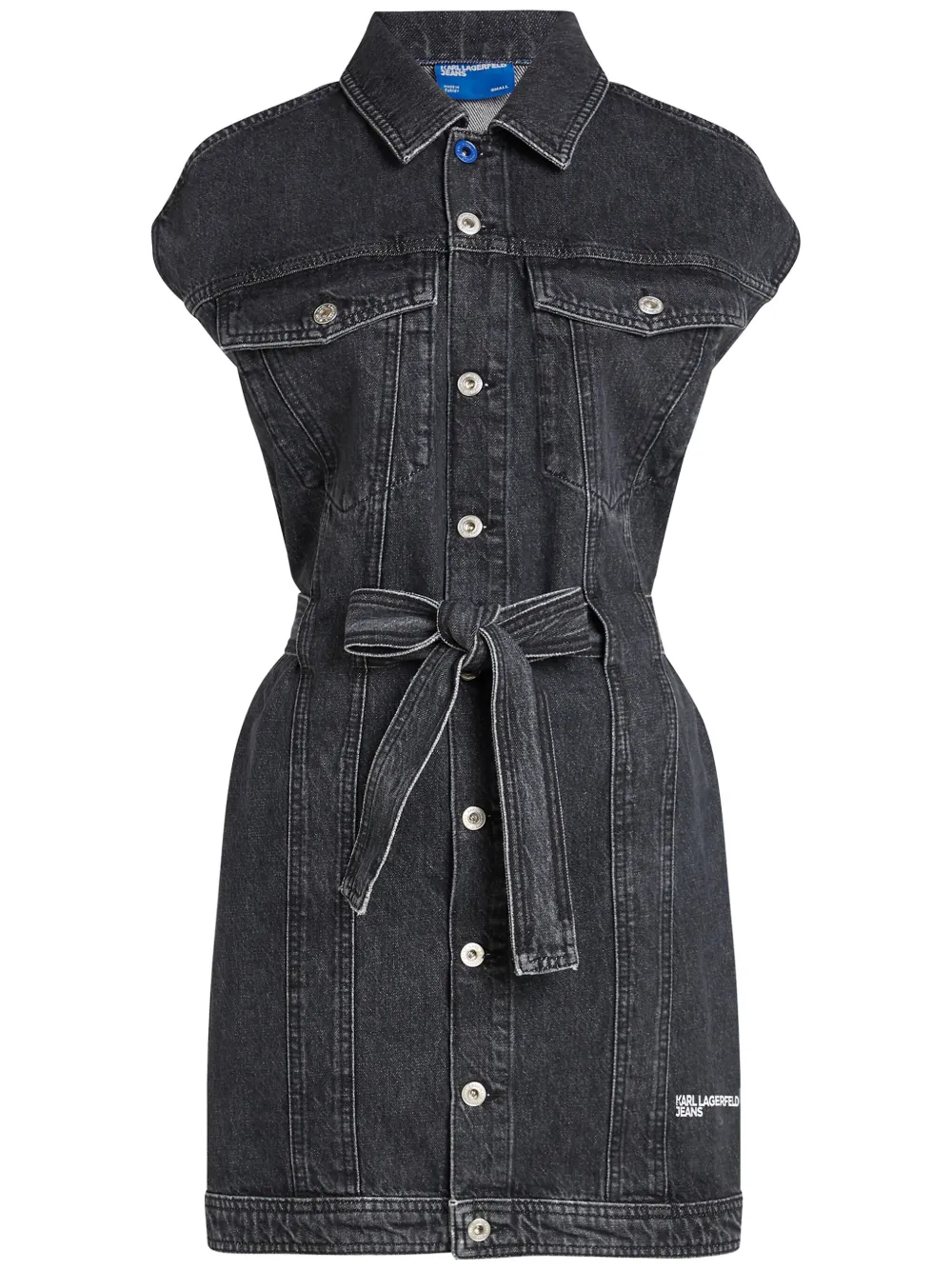 

Джинсовое платье с поясом Karl Lagerfeld Jeans, серый