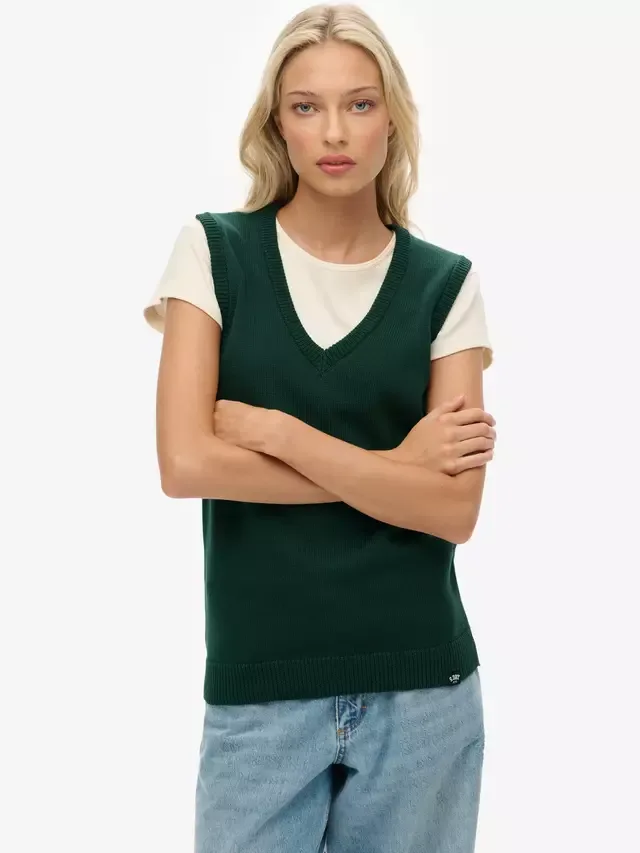 Вязаная майка Athletic Essentials Heritage Superdry, Enamel Green