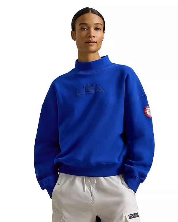 

Толстовка с высоким воротником Team USA Ralph Lauren, синий