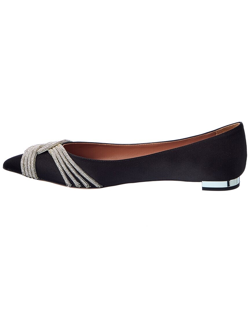 Атласные балетки Aquazzura Gatsby, черный