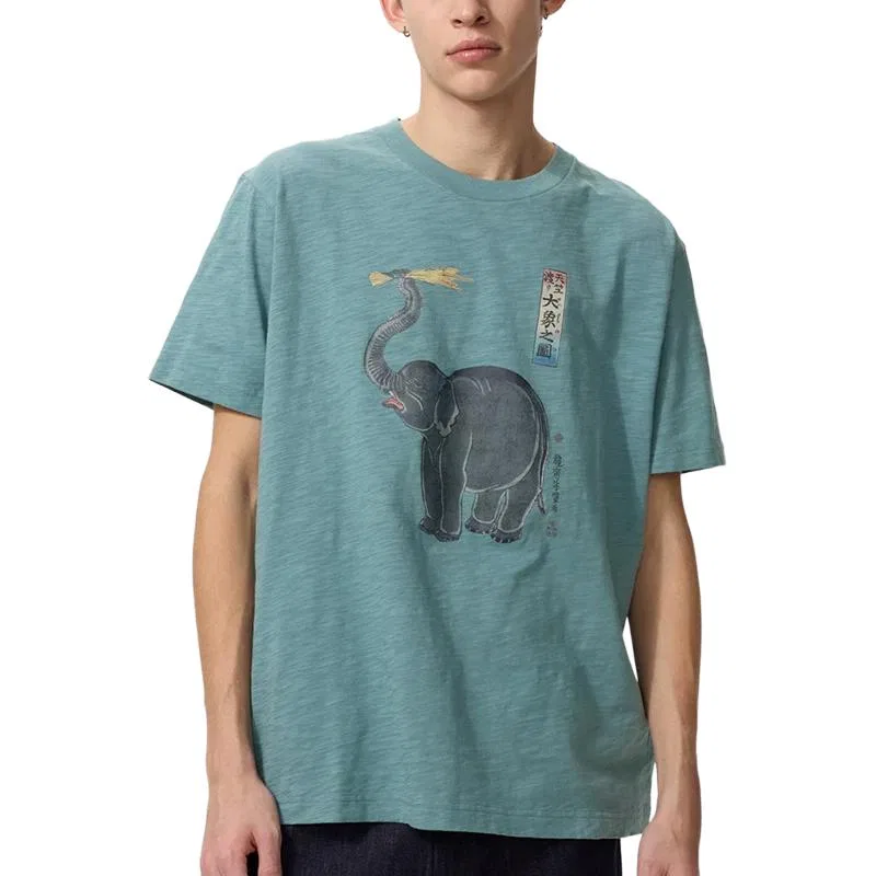 Футболка x BOSHIDUNMEISHUGUAN, LIANMINGKUAN SS26 Unisex UNIQLO, Green — фото 3