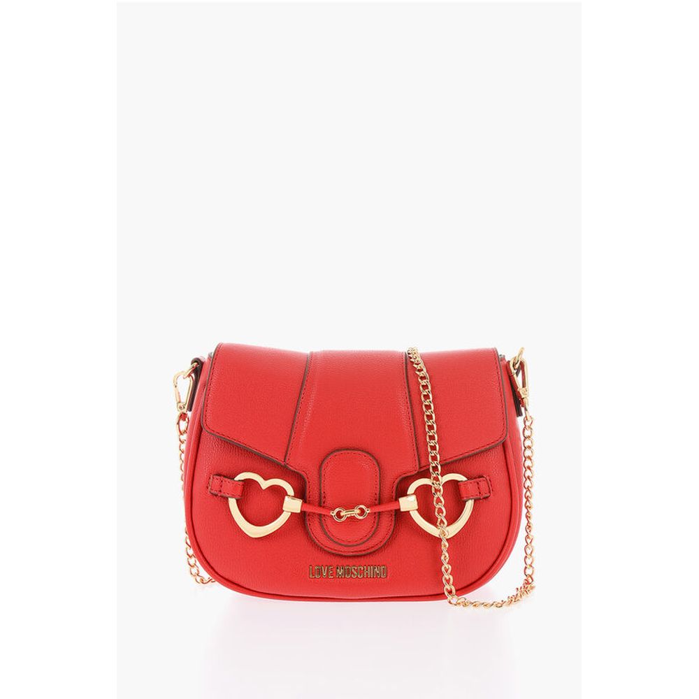 

Сумка через плечо LOVE BIG HEARTBIT из искусственной кожи с золотистым тиснением Moschino, красный