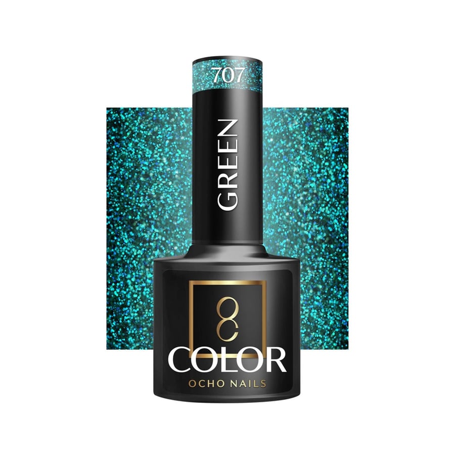

OCHO NAILS Гибридный лак для ногтей зеленый 707 -5 г Active Shop
