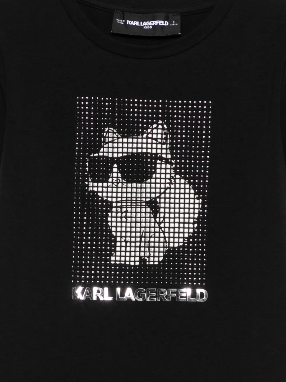 Футболка с короткими рукавами и украшением Karl Lagerfeld Kids, черный — фото 3