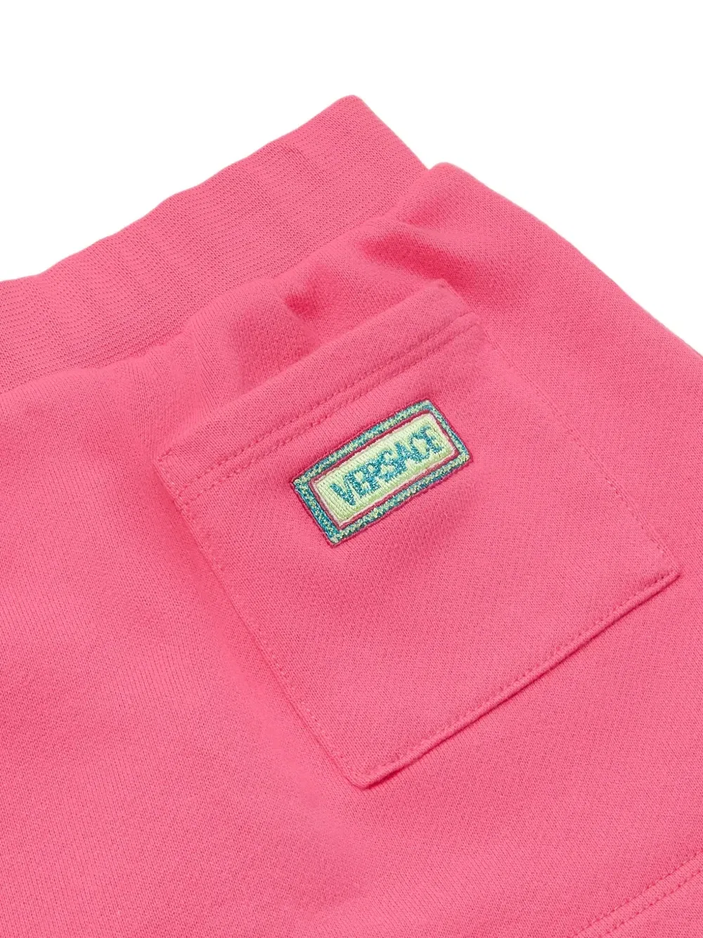 Юбка из хлопкового джерси с вышивкой Versace Kids, розовый — фото 3