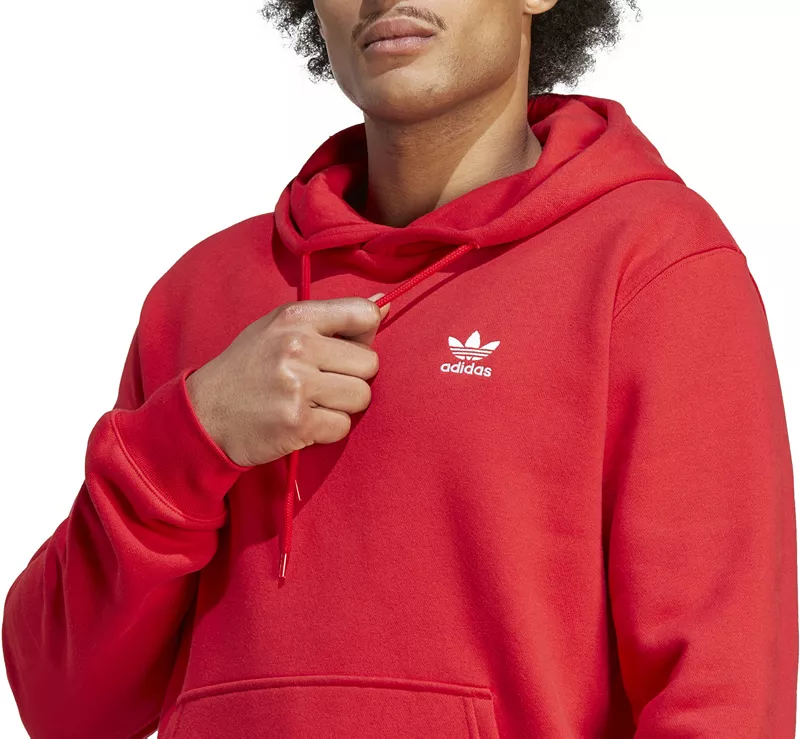 Мужская худи с трилистником Adidas Originals Adicolor Essentials, цвет Better Scarlet — фото 4