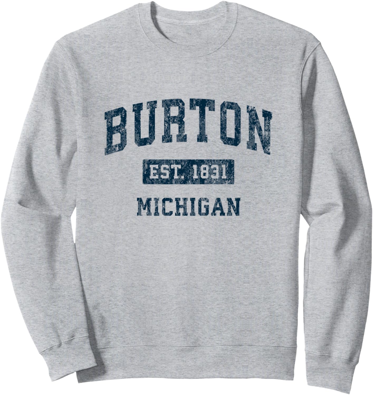

Толстовка с винтажным спортивным дизайном, темно-синяя, производства Burton Michigan MI Burton Mi Retro T-Shirts & Tees