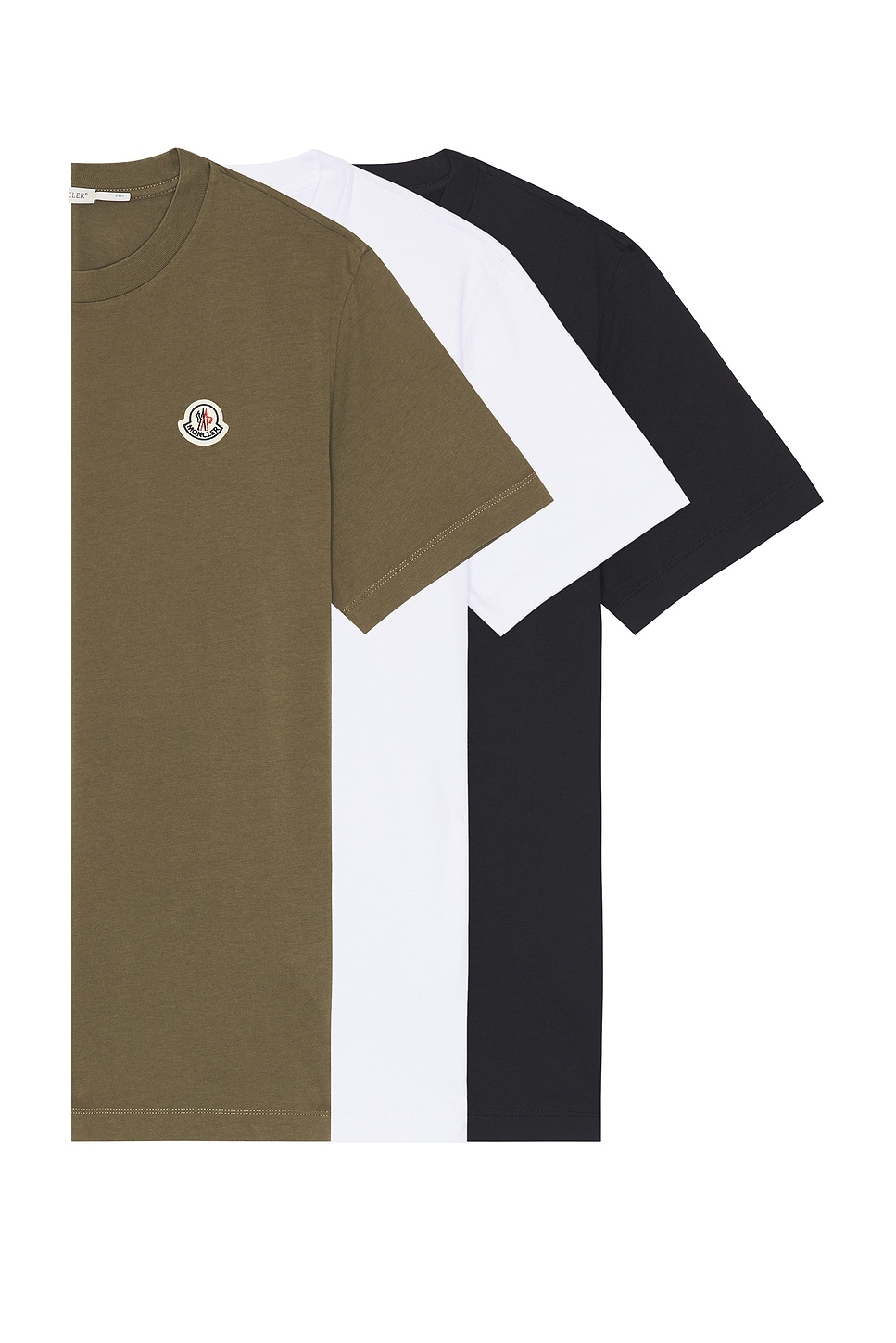 

Футболка с коротким рукавом 3 шт Moncler, Blue, Olive Green, & White