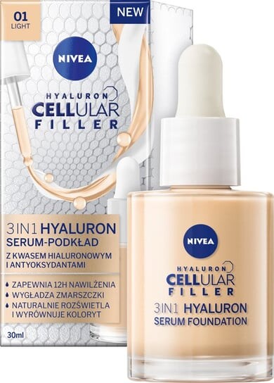 

В1, сыворотка-основа, светлый цвет, 30 мл Nivea Hyaluron Cellular Filler 3