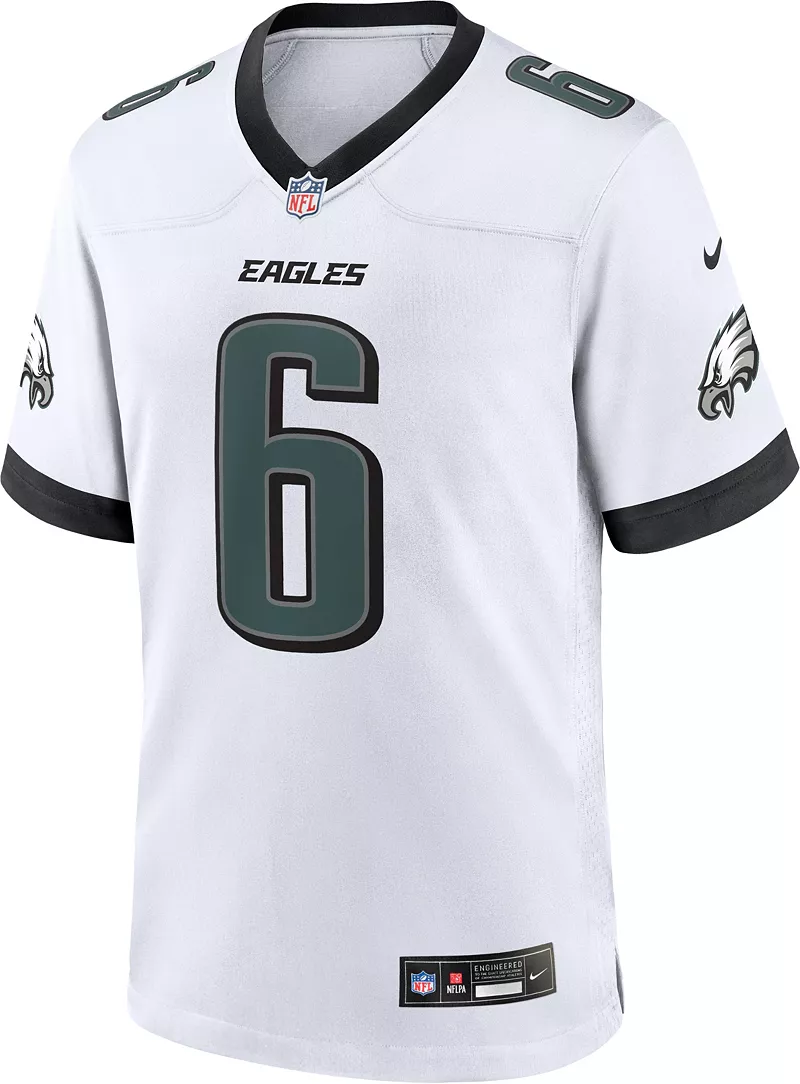 Мужская белая игровая майка Nike Philadelphia Eagles DeVonta Smith #6 — фото 3