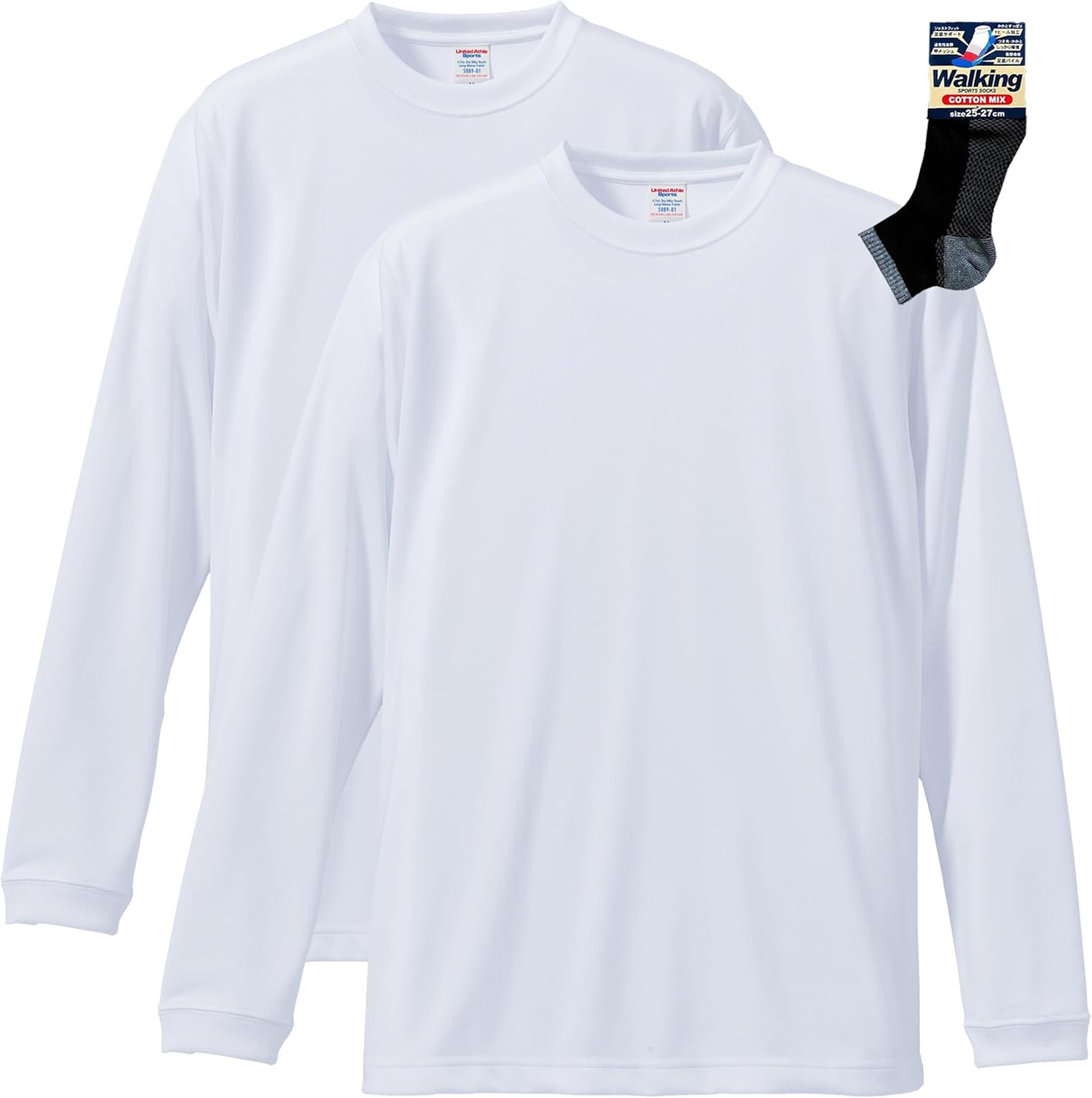 

Футболка с длинным рукавом, с шелковистой текстурой мужская United Athle, белый