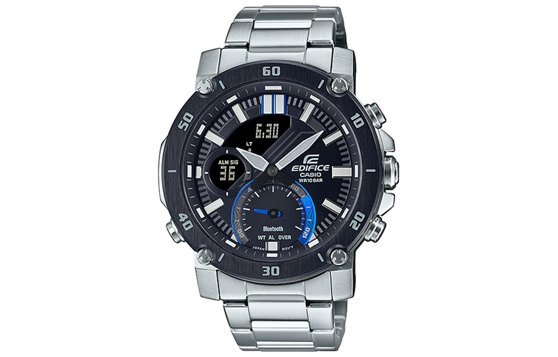 

Мужские часы CASIO EDIFICE, ЧерныйДискСереброПояс