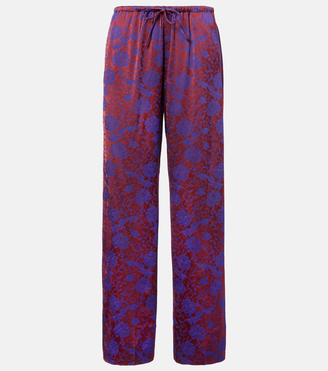 

Жаккардовые прямые брюки Dries Van Noten, бордовый