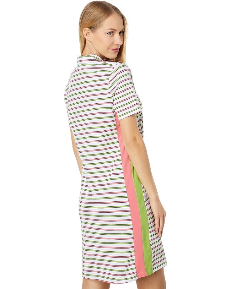 

Платье Tommy Hilfiger 1/4 Zip Polo Dress Stripe, цвет Quad Stripe/Palm Combo