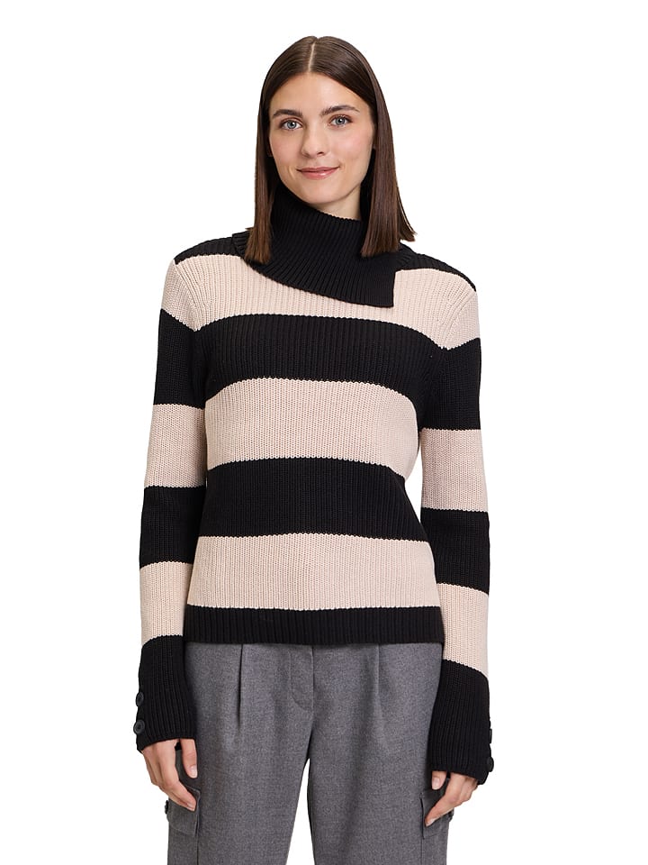 

Пуловер Betty Barclay Rollkragenpullover, цвет Schwarz/Sand