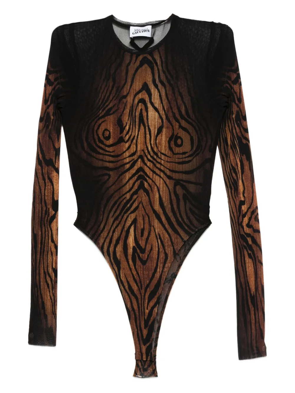 

Сетчатое боди The Wood Jean Paul Gaultier, черный