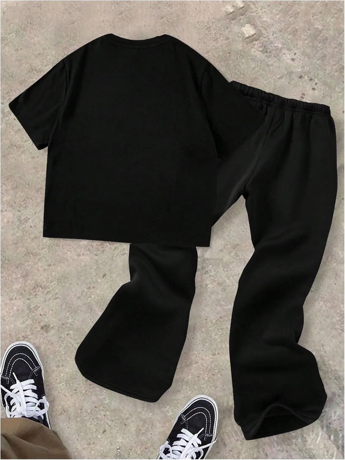 Детский спортивный костюм с принтом RoseSeek, 2 предмета, Solid Black — фото 2