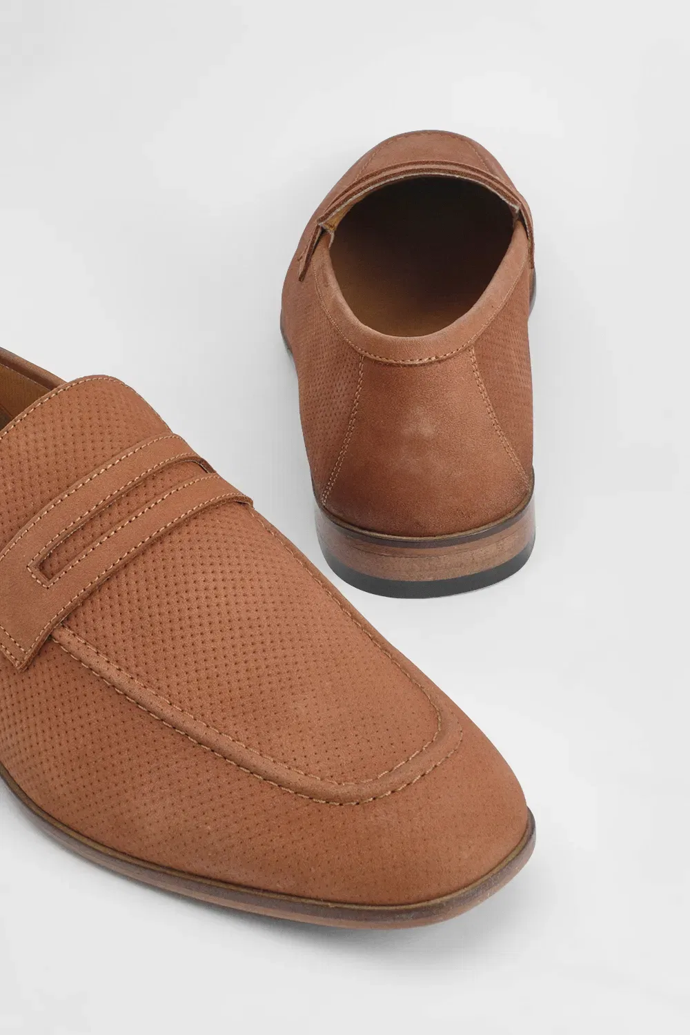 Лоферы перфорированные из натуральной кожи Burton, бежевый — фото 4