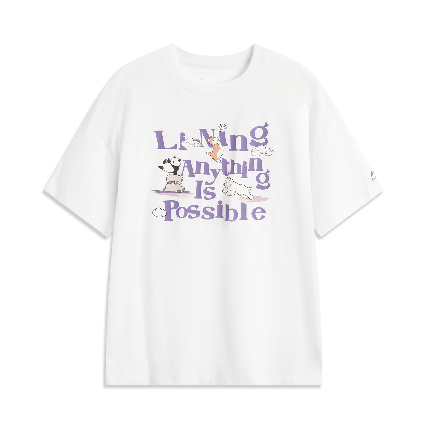 

LINING Футболка Sports Life Collection женская стандартная белая, Белый, LINING Футболка Sports Life Collection женская стандартная белая