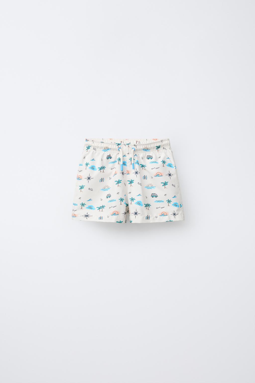 

6-14 лет / плавательные шорты с принтом ZARA, песочный