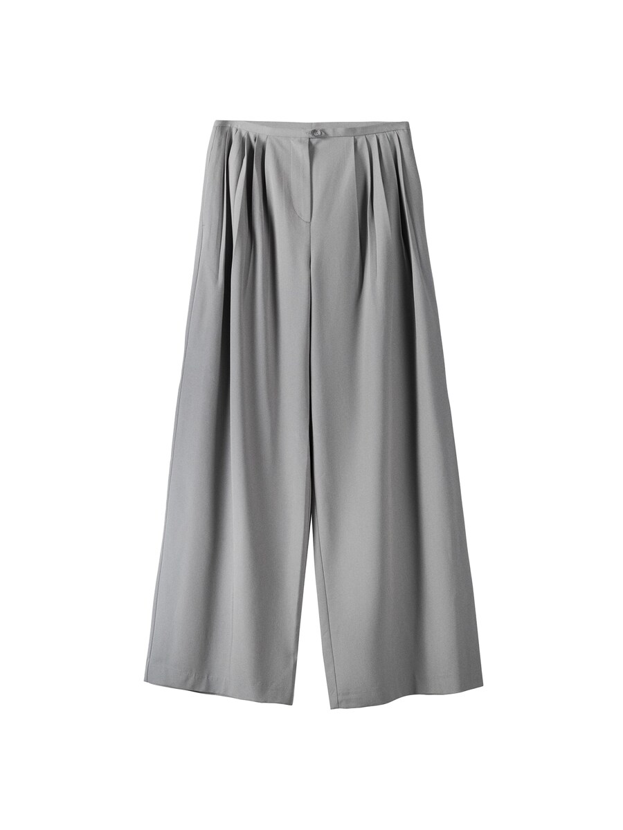 

Широкие брюки со складкой спереди Bershka, серый