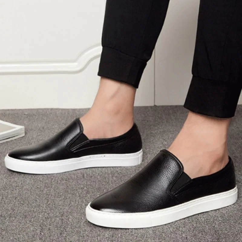 Туфли кожаные, повседневные, без бренда, модель Men's Casual Genuine Leather Flats Soft Driving Walking Loafer Shoes Fashion Comfort Luxury Soft, черный DHFIRUFSHLO — фото 2