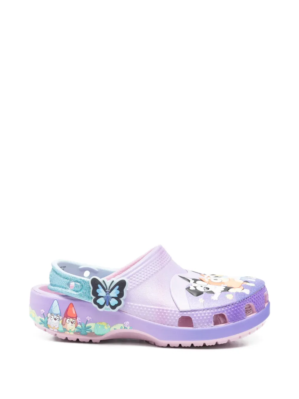 Тапочки с аппликацией в виде бабочки Bluey Crocs Kids, фиолетовый