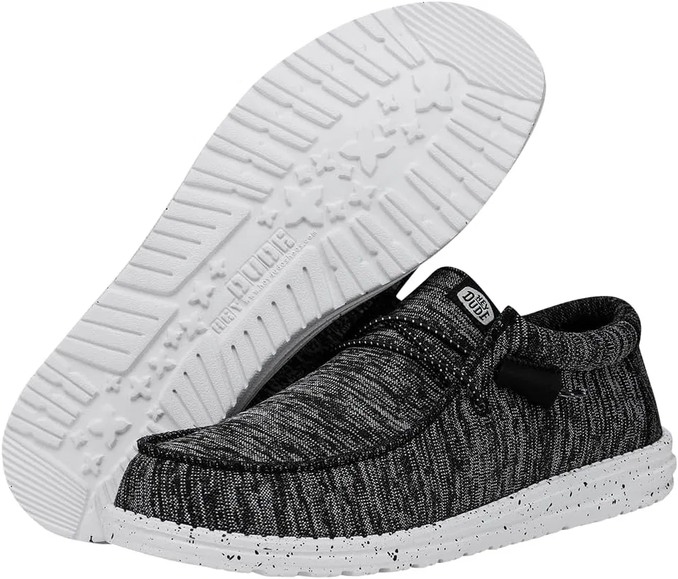 Лоферы HEYDUDE Wally Sport Knit, Black/White — фото 3
