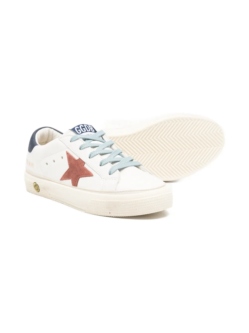 Кожаные кеды may star Golden Goose Kids, белый — фото 2