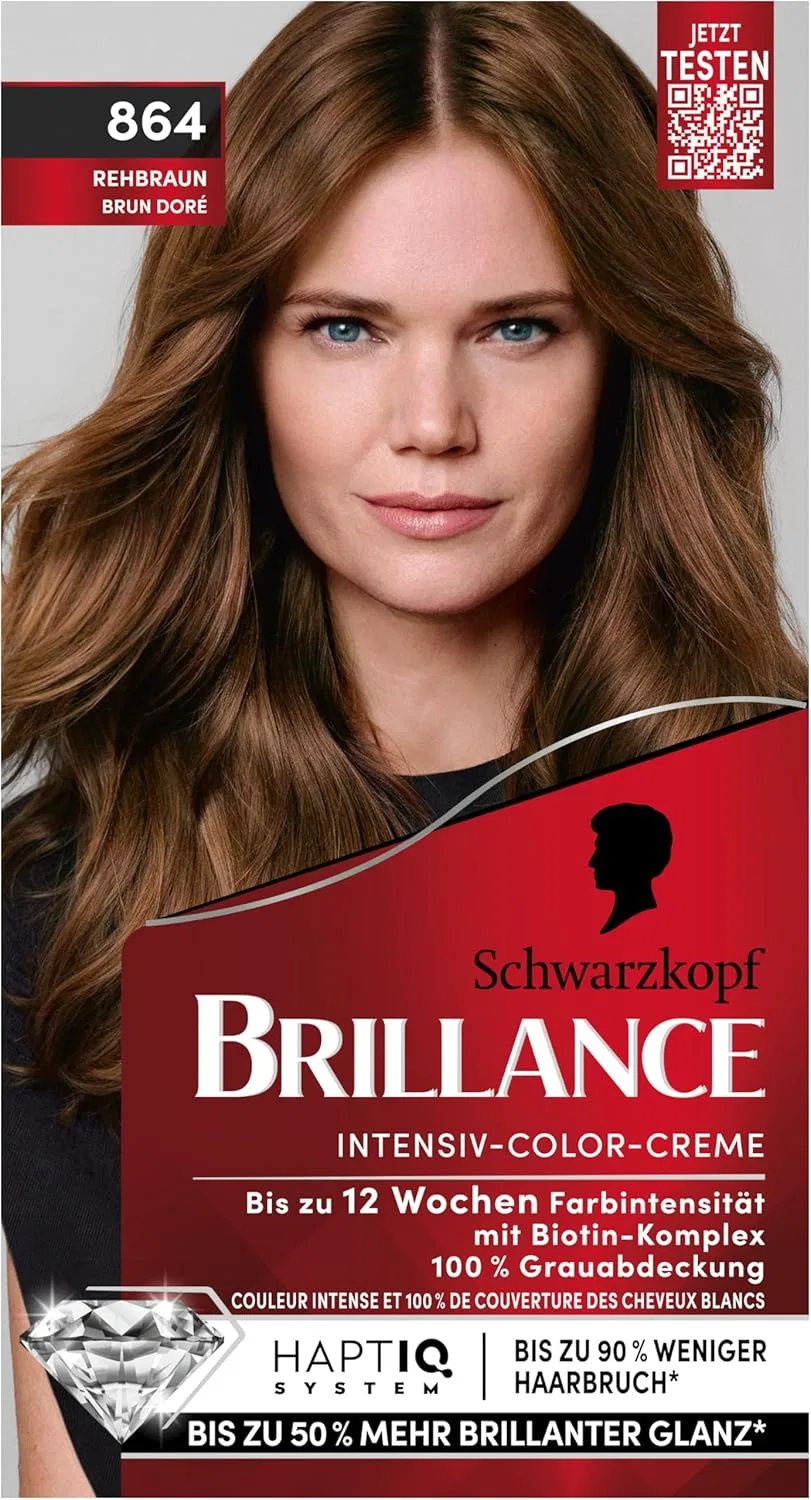 Стойкая крем-краска для волос «Brillance 864 Rehbraun» от Schwarzkopf Brillance — фото 2