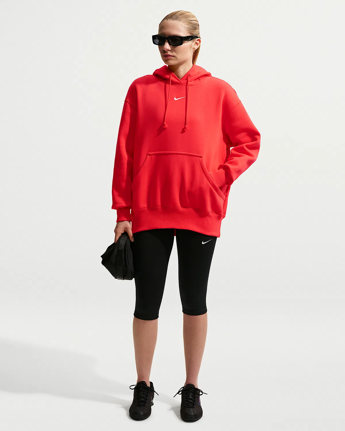 Женский оверсайз худи Nike Sportswear Phoenix Fleece, Light Crimson/Sail — фото 4