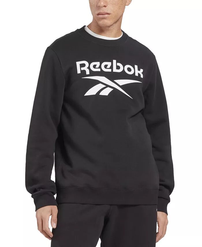 

Мужская флисовая толстовка с логотипом Identity Crew Reebok, черный