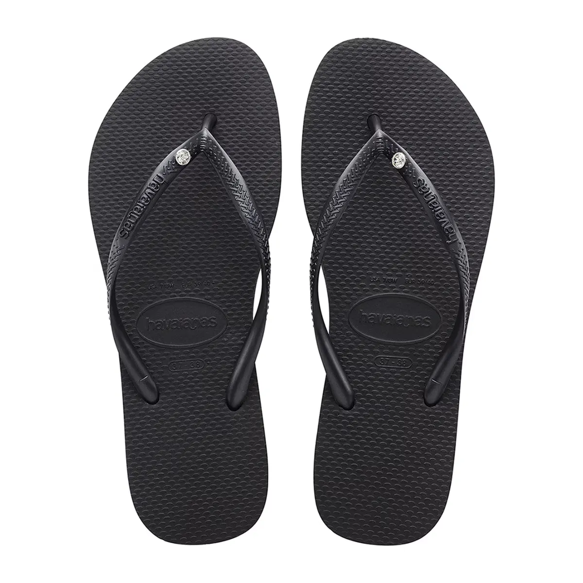 Женские шлепанцы Slim Crystal SW II Havaianas, чёрный