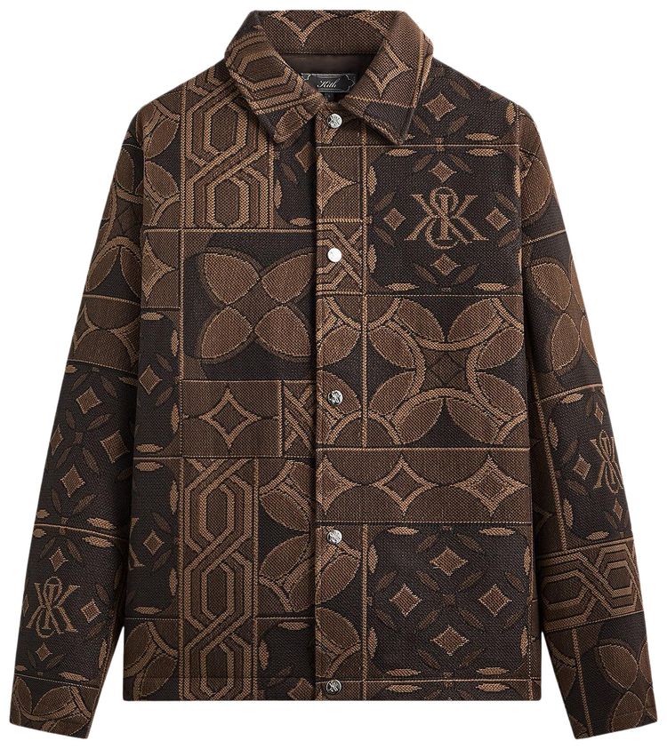 

Куртка-бомбер Kith Tile Jacquard Tapestry Coaches Jacket, коричневый