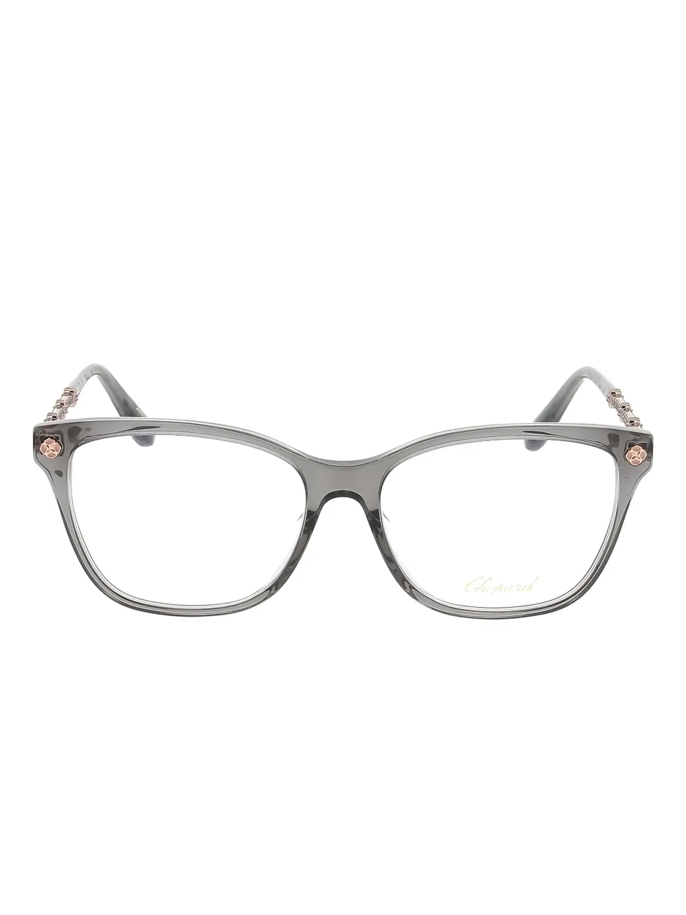 

Квадратные очки, украшенные кристаллами Chopard Eyewear, серый
