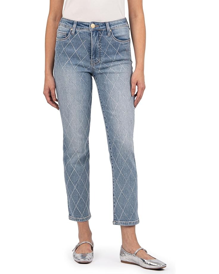 

Джинсы KUT from the Kloth Reese High-Rise Fab Ab Ankle Straight Regular Hem In Gifted, цвет Gifted