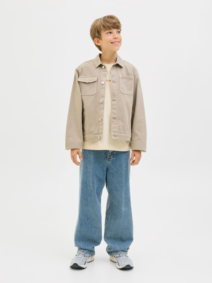JACK & JONES Junior Футболка JORNORREBRO EMB TEE S/S JNR в античном белом цвете — фото 4