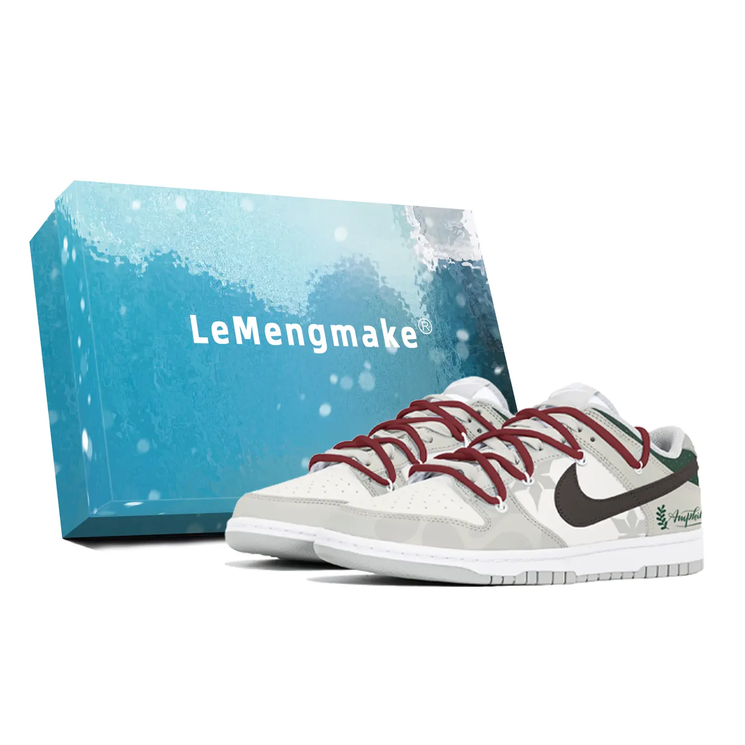 

Nike Кроссовки для скейтбординга Dunk, износостойкие, низкие, мужские, белые, серые