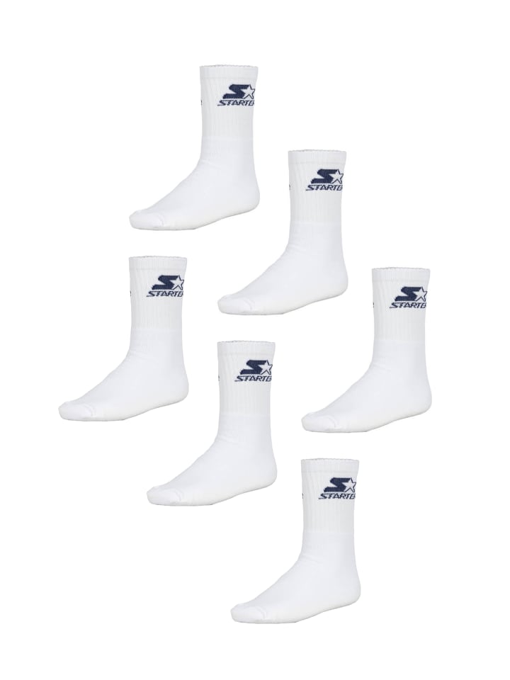 

STARTER Комплект из 6 пар: мужские хлопковые теннисные носки с логотипом белого цвета