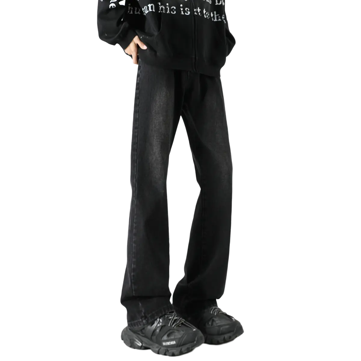 

Джинсы Unisex утепленные с флисовой подкладкой расклешенные Jeep, черный серый[thickened and fleece-lined]