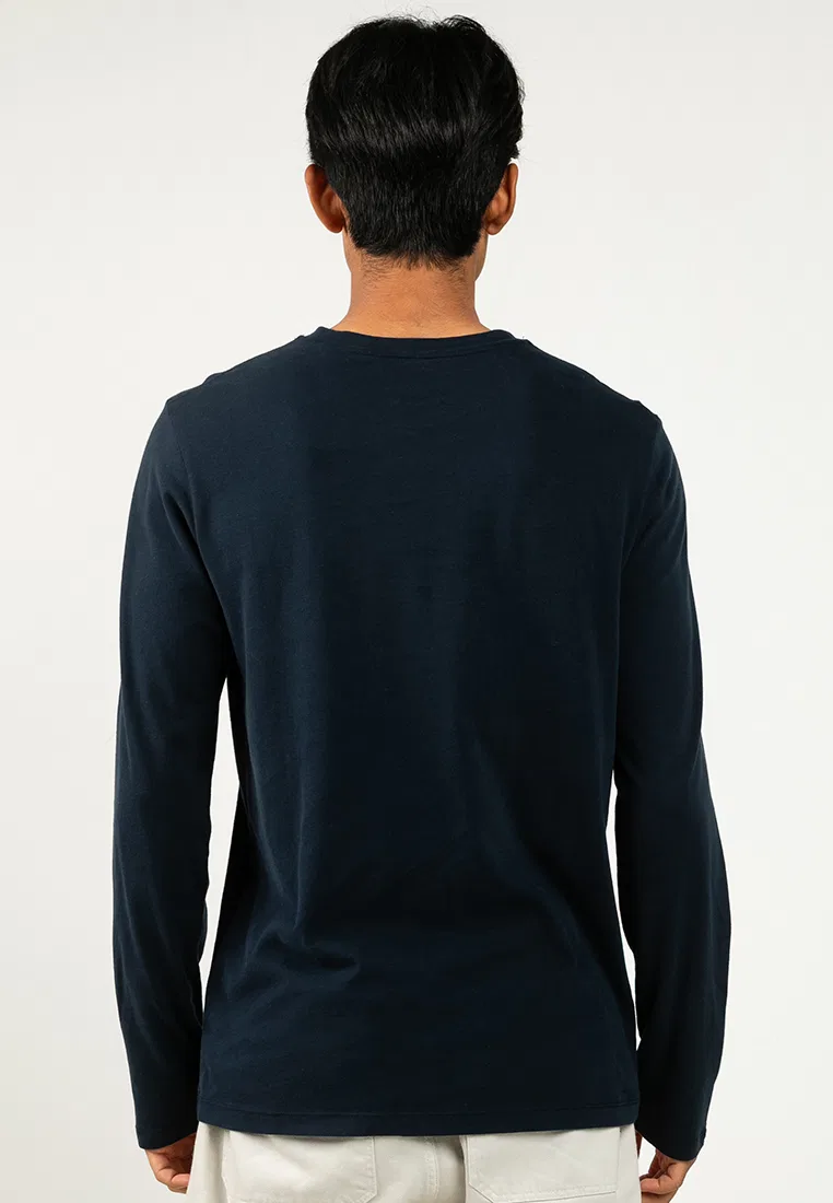 Футболка с длинным рукавом, классическая, Essential Top Superdry, темно-синий — фото 2