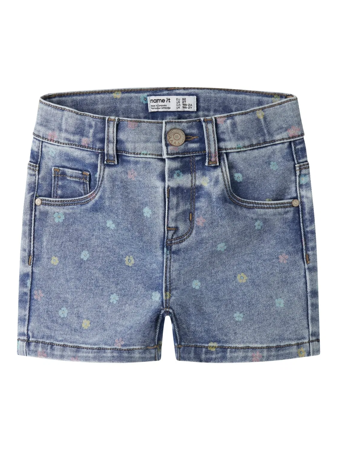 Шорты джинсовые с принтом, Name it, medium blue denim