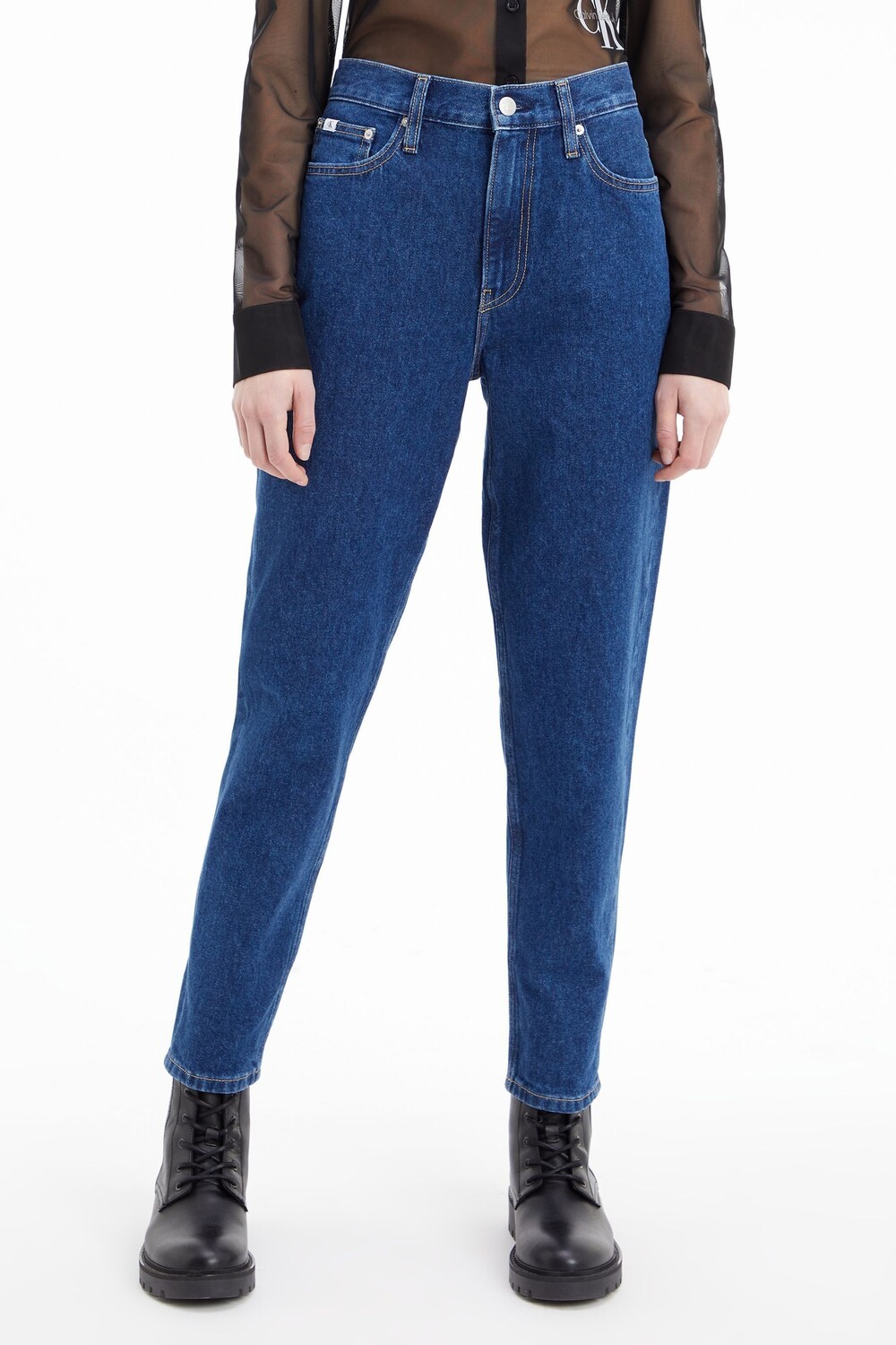 

Синие джинсы в стиле мамы Calvin Klein Jeans, синий