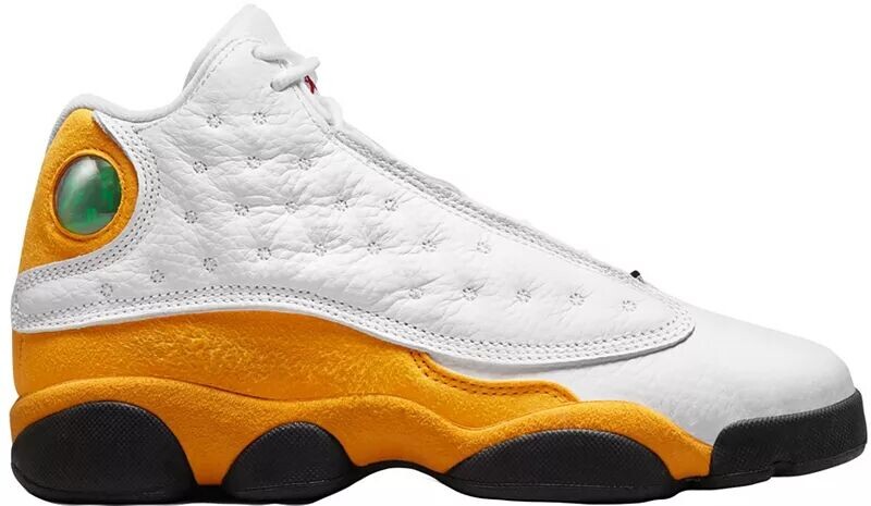

Детские баскетбольные кроссовки Jordan Air Jordan 13 Retro для начальной школы, белый/желтый