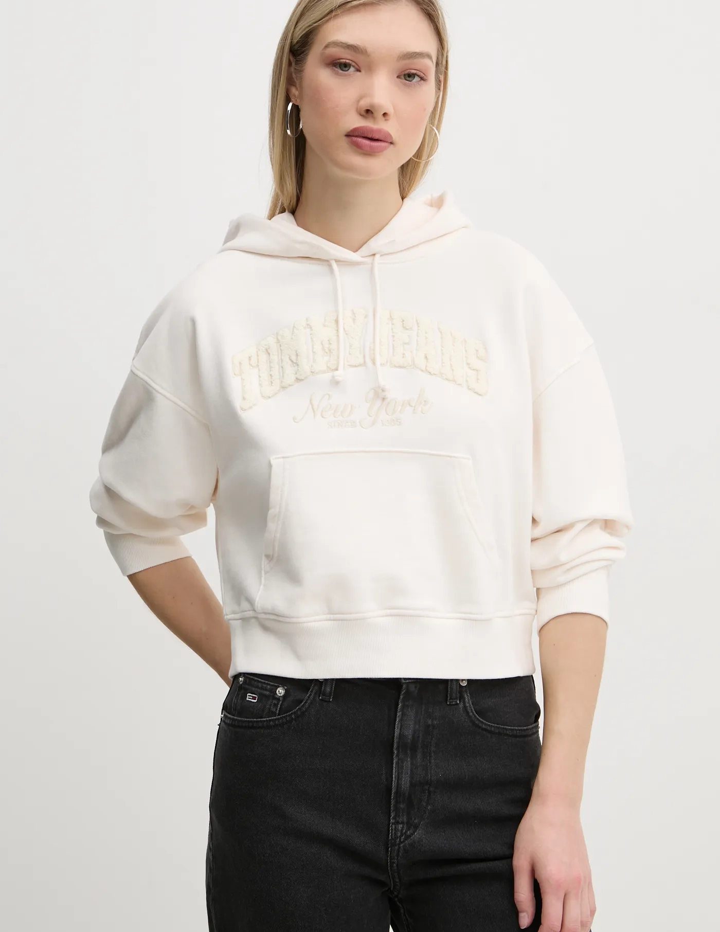 

Хлопковая толстовка Tommy Jeans, бежевый