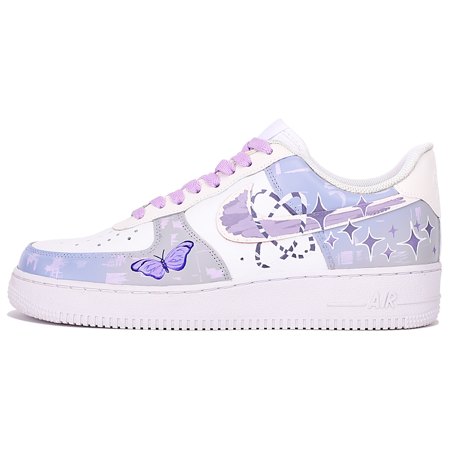 

Кроссовки для скейтбординга Air Force 1 женские низкие фиолетовый/белый Nike
